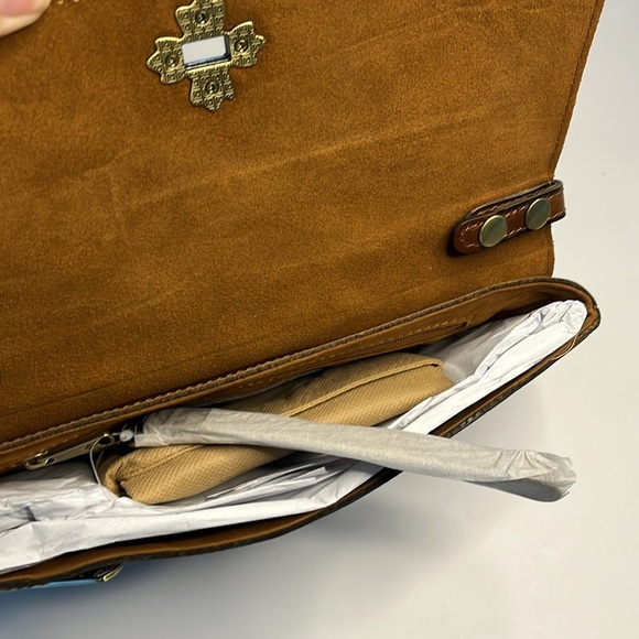 Patricia Nash Distressed Leather Caprina Crossbody - Cognac - Picture 8 of 8